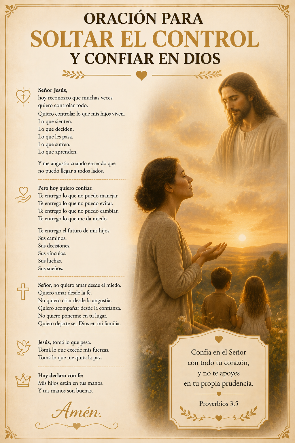 Carta real: Oración para soltar el control y confiar en Dios