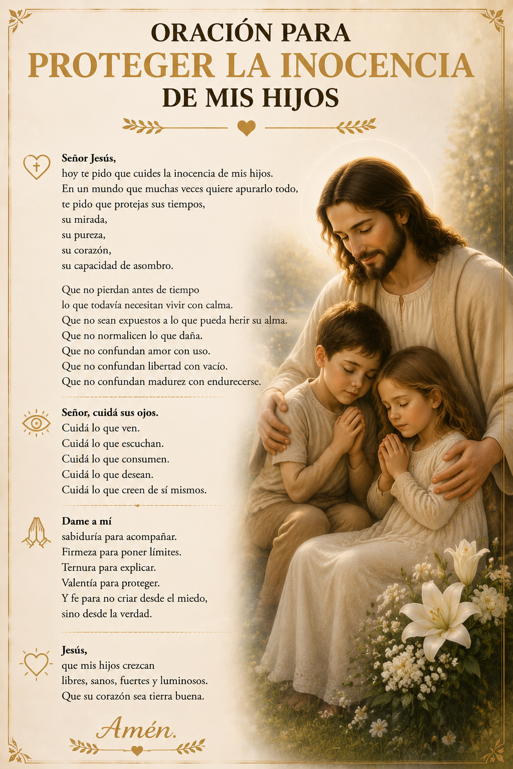 Oración para proteger la inocencia de mis hijos